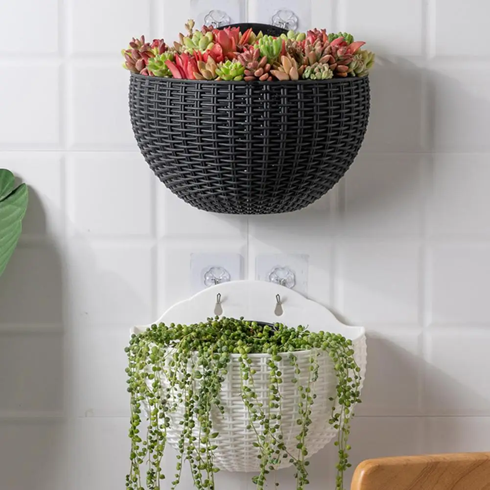 

Полезный цветочный горшок, легкий имитационный ротанговый дизайн, настенная Фотографическая ваза для растений