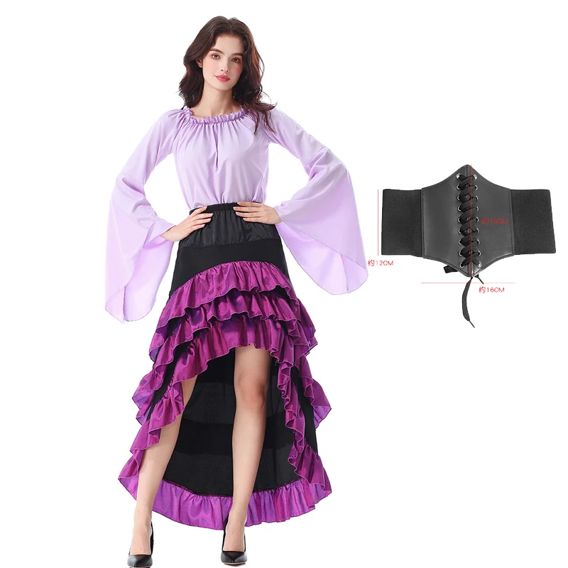 Gonna A Righe Rosse E Bianche Rockabilly – Vita Alta, A Piega, Taglio Svasato – Perfetta Per Costume Pirata O Carnevale