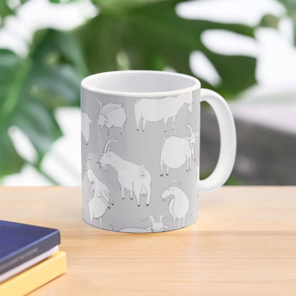 

Goats playing - grey Coffee Mug Funny Cups Ceramic Cups Creative Personalized Gifts Mug
