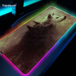 Grand tapis de souris avec rétroéclairage RGB, noir et blanc, pour ordinateur de bureau 