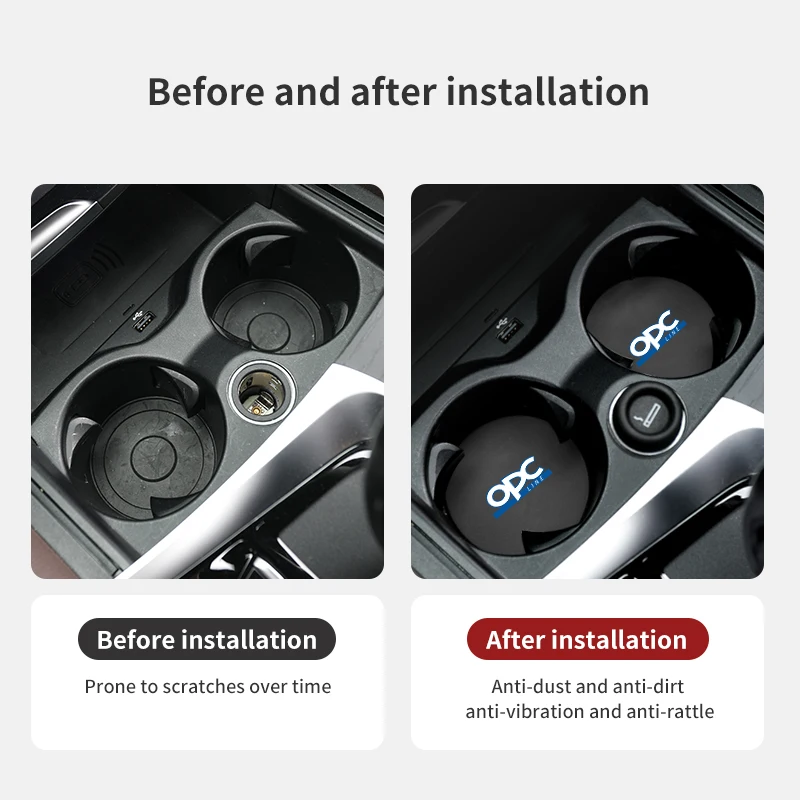 Car Coasters Water Cup Holder Pad Non-slip Cup Slot Mats For OPEL OPC LINE Zafira b Corsa d Insignia Mokka Regal Grandland Vectr