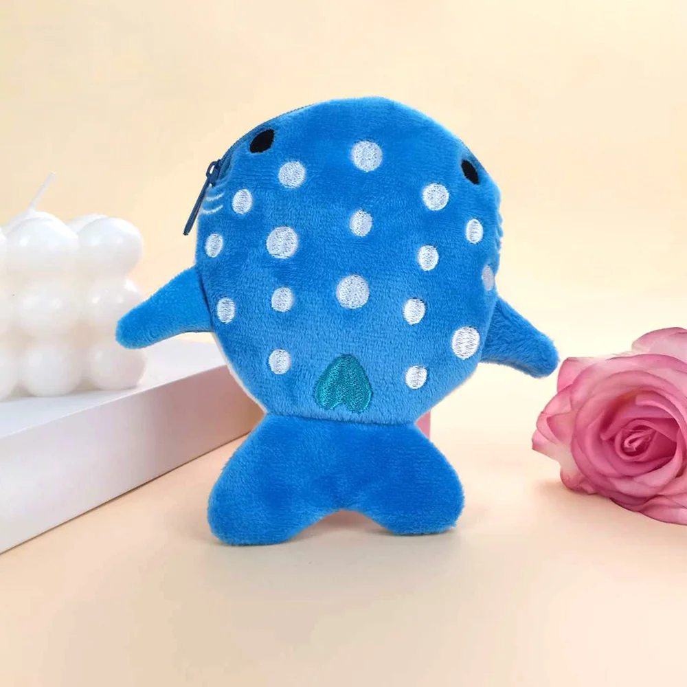 Multicolor Cute Plush Fish Coin Wallet Women Shark Money Card Key Earphone Coin Purse For Small Things Pouch Zipper Bag Kid Gift