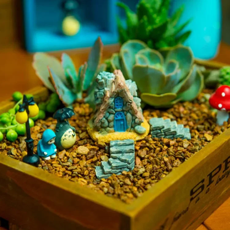 Miniature Ornament 10 Pcs/stairs/doll house/fairy garden gnome/moss terrarium home table garden decor/crafts/bonsai/miniatures/diy supplies