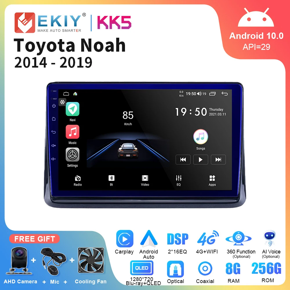 

EKIY KK5 Android Car Radio For Toyota Noah R80 Esquire Voxy 2014 - 2020 Tape Recorder Auto Carplay Navigator GPS 4G Wifi Stereo