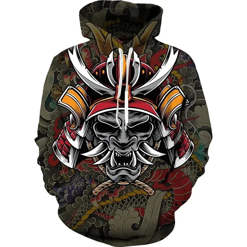thumbnail image 1 of Sudadera con capucha con estampado 3D de samuráis para hombre, sudadera con capucha con gráfico de caballeros de armadura, sudaderas geniales de moda para niños, suéter superior Harajuku de invierno, 1 of 5