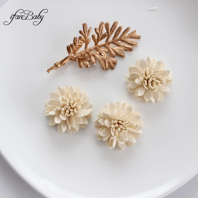 Leather Fiber Flower Crafts Material DIY Clothes Hat Decoration Accessories Patches Scrapbooking MICROFIBER Hair Flower