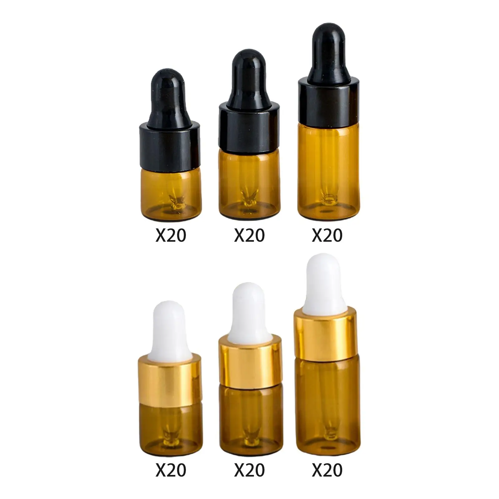 

Small Dropper Bottles with Glass Eye Dropper Leakproof Sample Vial Portable Essential Oil Bottle for Essential Oils Body Oils