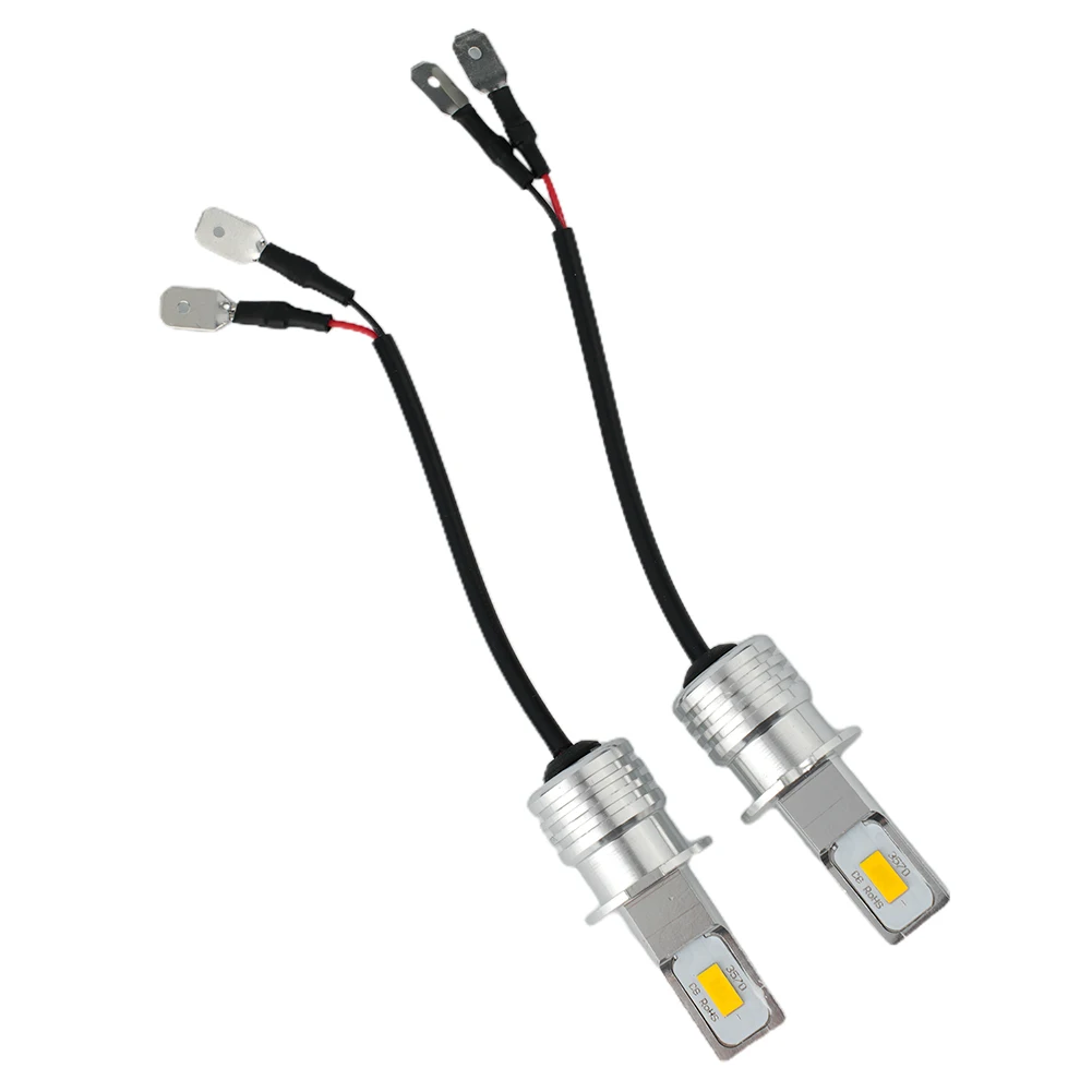 자동차 안개등 전구 변환 키트, 매우 밝은 H3 CSP LED 안개등 전구, 노란색 LED 헤드라이트, 55W, 6000LM, 3000K