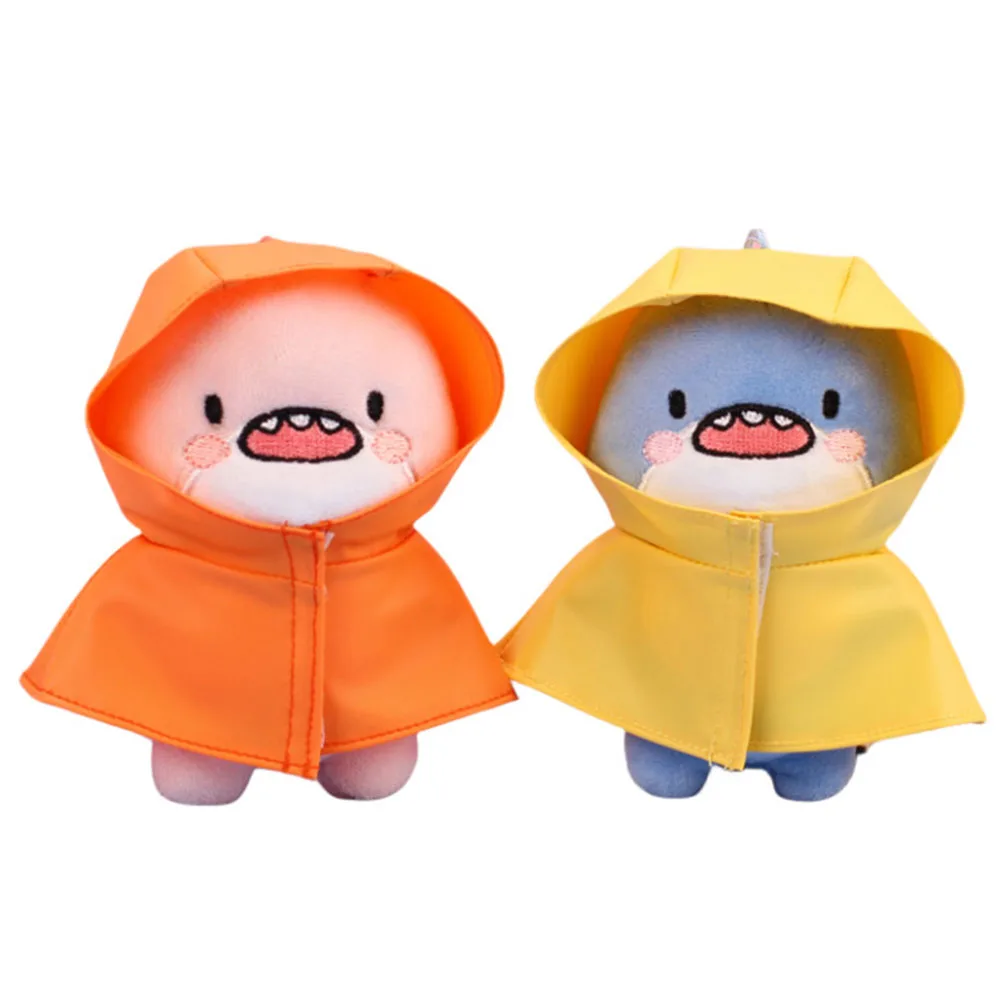 Cute Raincoat Fats Sharks Doll Keyrings Stylish Backpack Keyrings Pendant For Key Handbag Decor 6