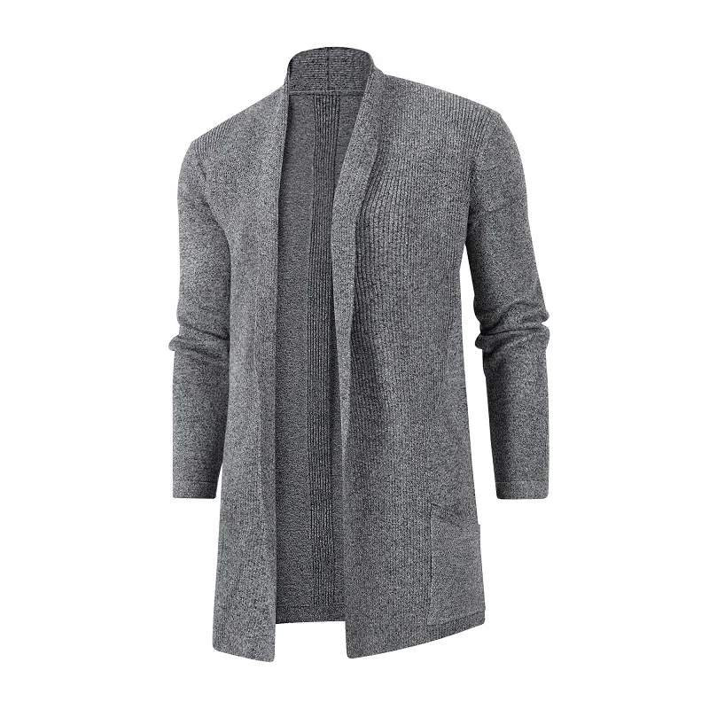 Description Picture 6 of itemMen's Mid To Long Korean Slim Fit Windbreaker for Foreign Trade Autumn Wear, Men's Knitted Sweater, Oversized Cardigan Jacket