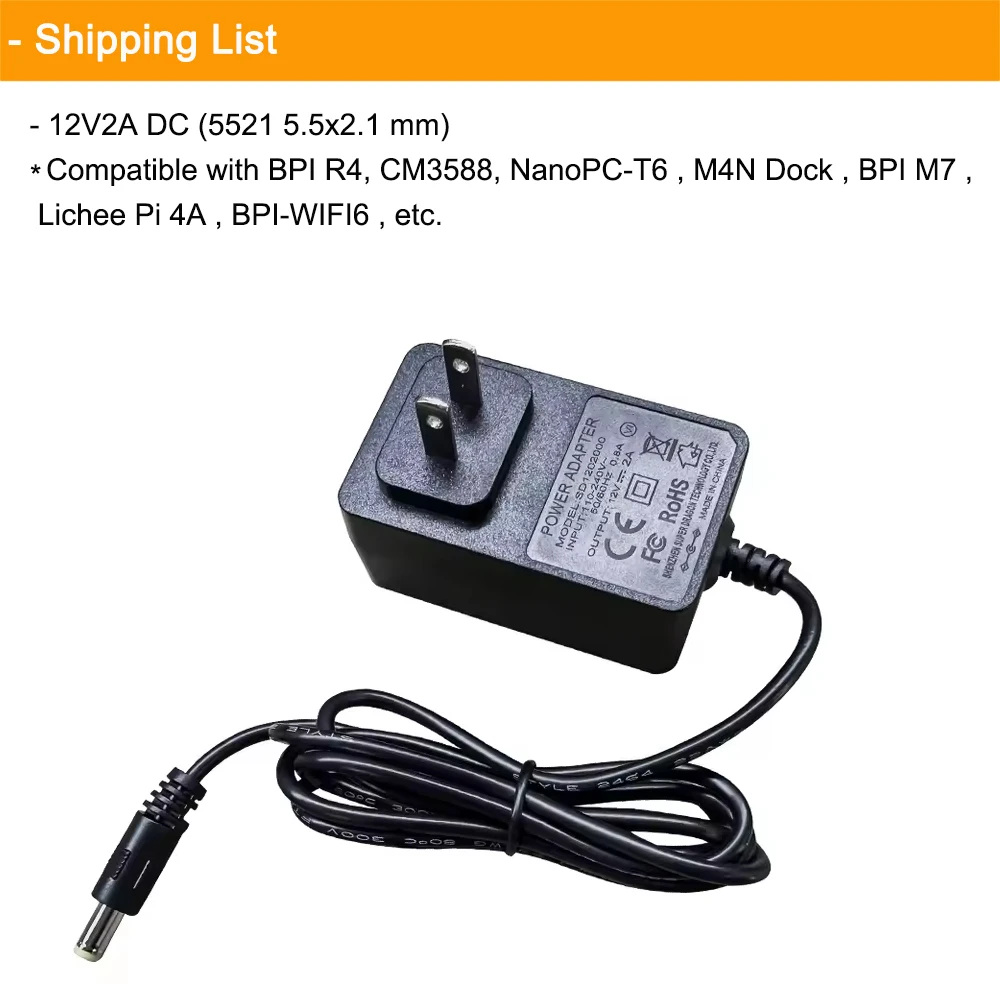 12V5A 5V3A DC Power Supply 12V3A Type-C Support EU US Standard For Raspberry Pi/