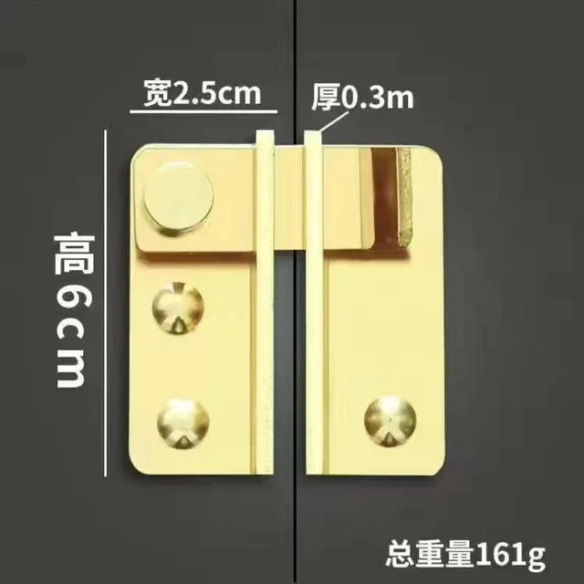 2 Chiavistelli Per Porte Scorrevoli - Ottone, Sicurezza Angolo Retto - Foto 6