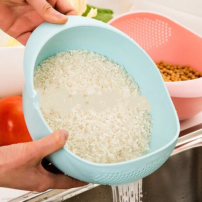Multi-functional Rice Washer Vegetable and Fruit Basket Drain Cleaning Household Kitchen Rice Washing посуда для кухни 과일 세척기