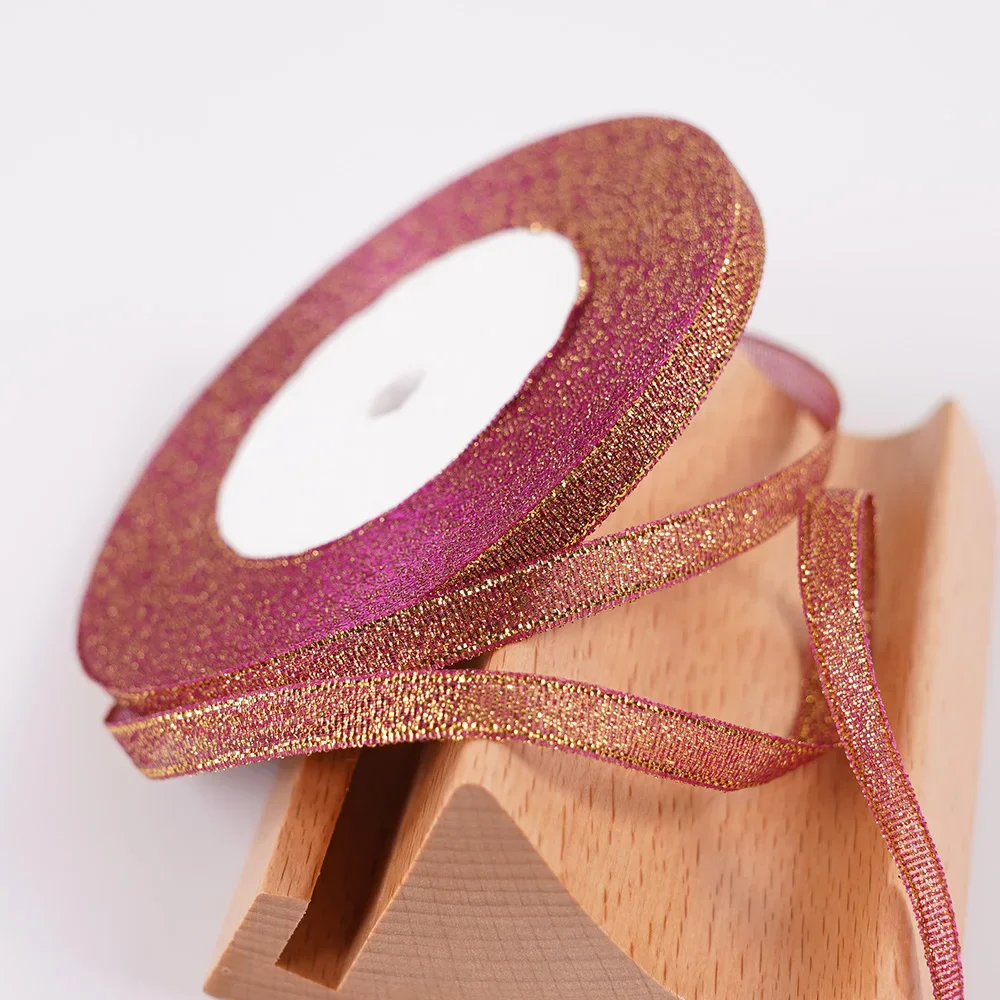 22m Glitter Silver/Gold Ribbon for DIY Crafts, Gift Wrapping, and Decor