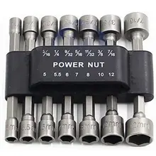 

14 PCS Power Nut Driver Bit Set Electronic 5-12mm Hex Socket Adapter Forged hardened Chrome Vanadium Steel 1/4" Driver Nozzles