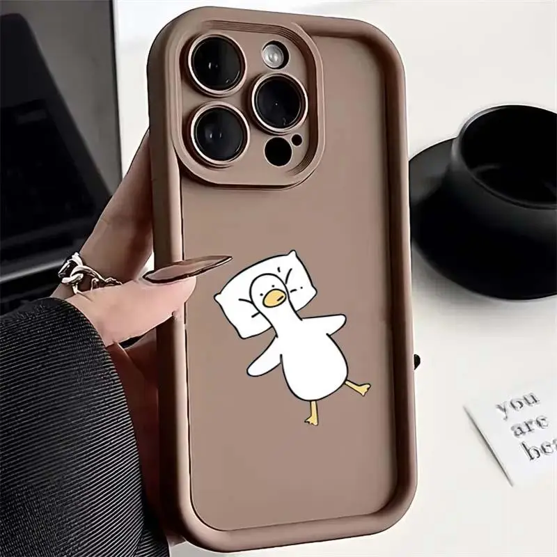 Whimsical Cartoon Lying Duck Phone Case