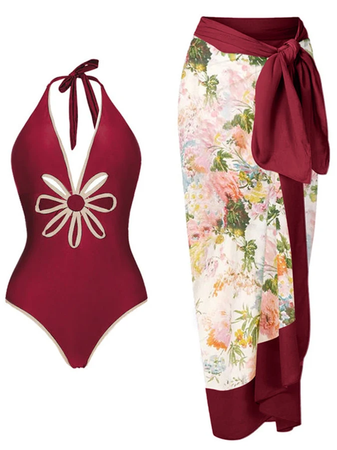 

Deep V Swimsuit and Cover Up 2023 Fashion Beach Outfits for Women Swimwear Summer Design Sense Hanging Neck Straps Bathing Suits