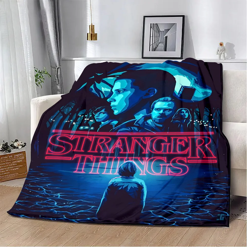 Printed Blanket S-StrangerS  T-ThingsS Logo Picnic Blankets Warm Blanket Soft and Comfortable Blanket Home Travel Birthday Gift 6
