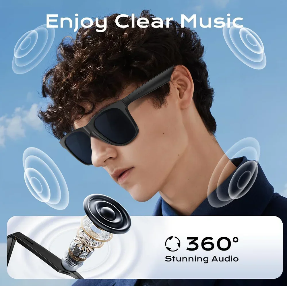 Lenovo 8K AI Smart Glasses Remote Control Touch Photo Camera Recording Translator Voice Assistant Wireless Bluetooth Eyewear