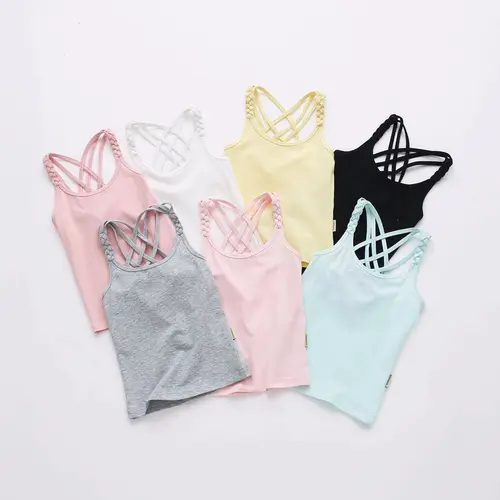 여아용 레이스 셔츠, 코튼 속옷, 보우 탑, 어린이 싱글렛, 여름 속옷, 아기 티 5