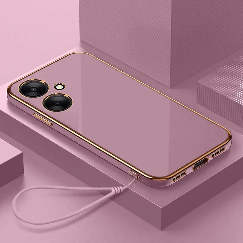 Luxury Square Curly Shockproof Bumper Case - Cute Soft Protective Cover