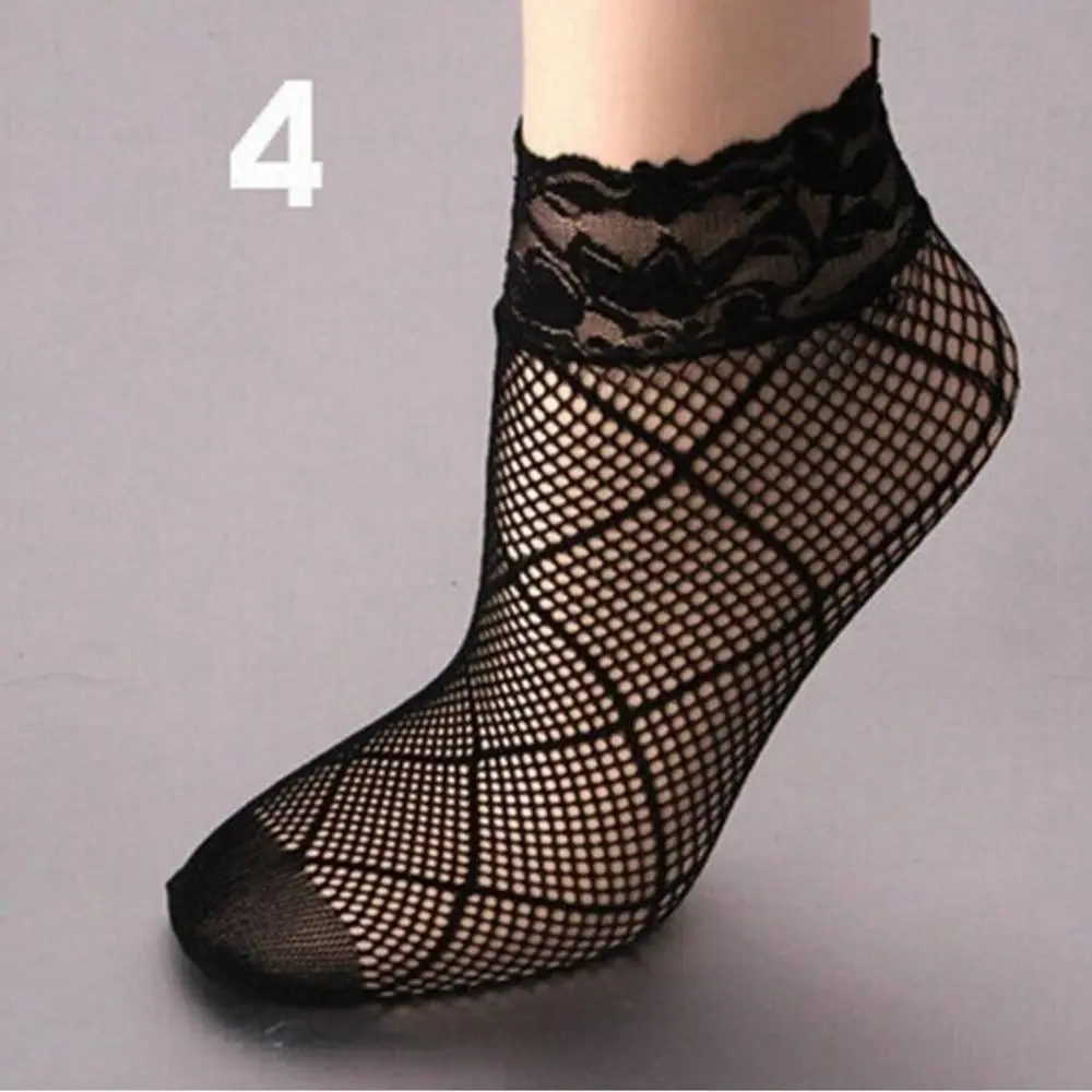 4 Paia Di Calzini Con Volant In Pizzo Bianco E Nero – Morbidi In Nylon, Traspiranti, Con Bordo A Balza, Stile Lolita E Principessa, Adatti A Donna E Ragazza, Taglia Unica