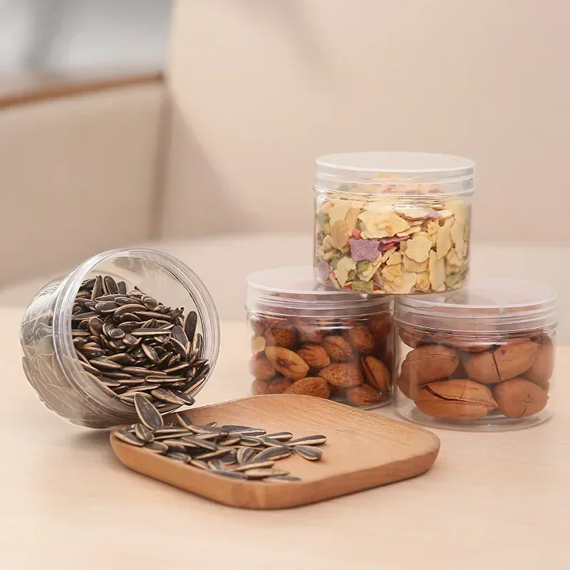 1PC 30/50/60/80/100/120/150g Transparent Plastic Jar With Lid Makeup Cosmetic Face Cream Travel Bottle Kitchen Storage Jars 6