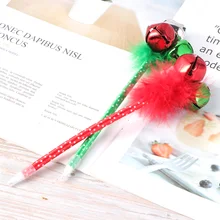

6Pcs Red and Green Christmas Themed Jingle Bell Ballpoint Pen Christmas Holiday Festive Party Favors Gift Pens