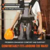 Tool Belt with Suspenders 1680D Polyester, 29 Pockets, 29-54 inches Adjustable Waist Size, Tool Belts for Men, Heavy Duty Carpen 3