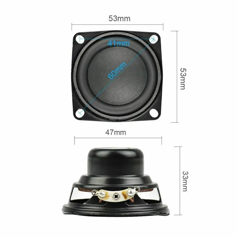 2Pcs 2 Inch Full Range Speaker 4O hm 10W Bluetooth-Compatible Speaker 53MM Speaker For JBL Charge 3 Multimedia Speaker Brand New