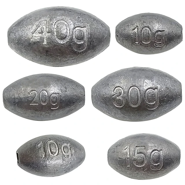 Egg Weights Fishing Sinkers Saltwater Freshwater Texas Carolina Rig Bass  Fishing Oval Slip Lead Worm Weight