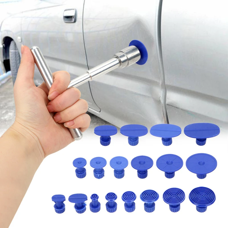 

Universal Car Dent Puller Plastic Suction Cup For Pulling Vehicle Remove Dents Tabs Sheet Metal Repair Tool T Puller+18 Spacers