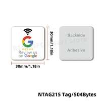 nfc215 Google Review Stickers 504Bytes 30mm Waterproof NFC Review Sticker Review us on Google Sticker13.56MHz nfc tags stickers 2
