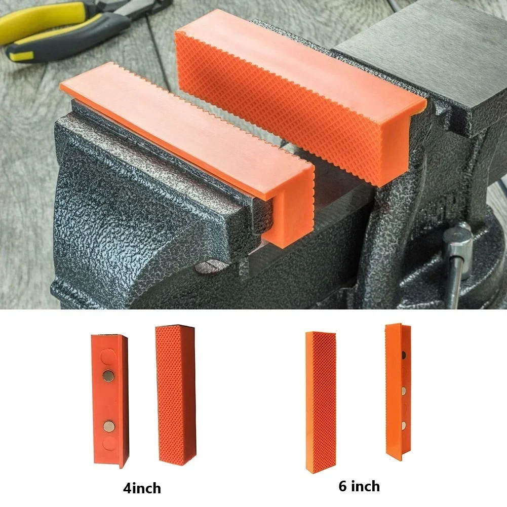 

2pcs 4/5/6 Inch Magnetic Soft /Pad Jaw Rubber PPT For Metal Vise Bench Machine /Tools Holding Wood Metal /Tubing Threaded Items