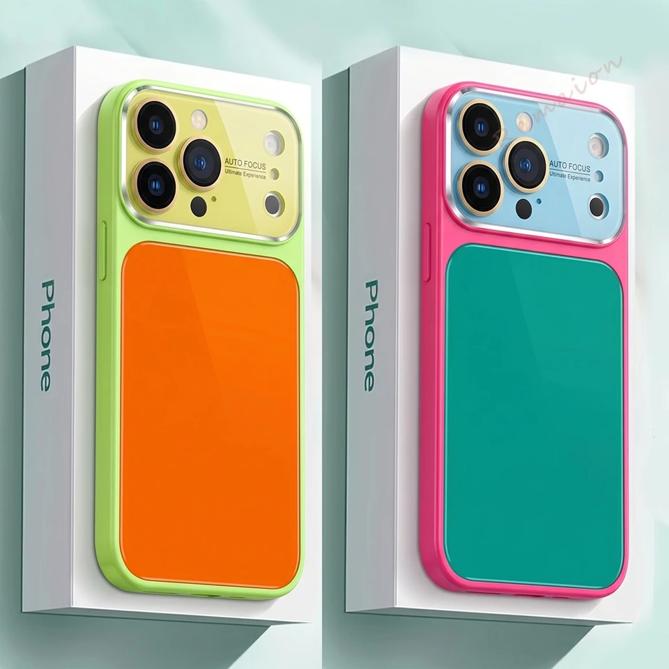 Tempered Glass Phone Case For Iphone, Shockproof Protective Cover_voghion.com