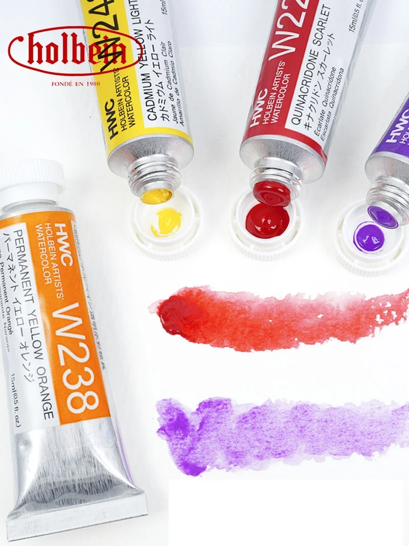 Imported Holbein Watercolor Paint 15ml Tube 108 Color Transparent HB Artist Palette beginner student Art Supplies watercolor painting set,watercolor paint,watercolor pigment
