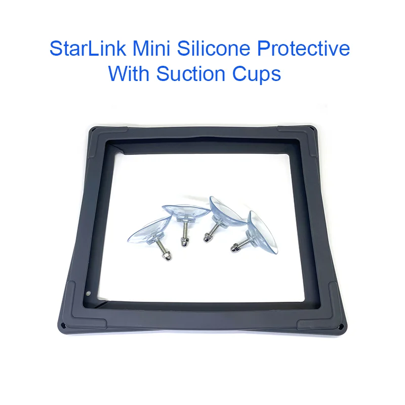 Silicone Protective Cover With Suction Cups Anti-Bump and Anti-Drop Waterproof Scratch-Resistant For StarLink Mini starlink protective cover