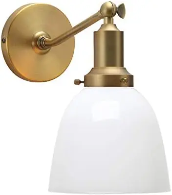 

Vintage Slope Pole Mount Single Sconce with 6.7" Oval Dome Milk White Glass Shade Sconce Light Lamp Fixture