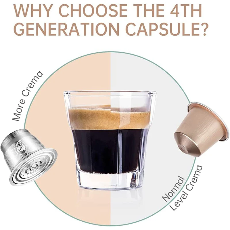 iCafilas  Refillabe Coffee Capsule For Nespresso Stainless Steel Coffee Filters Crema — view 3