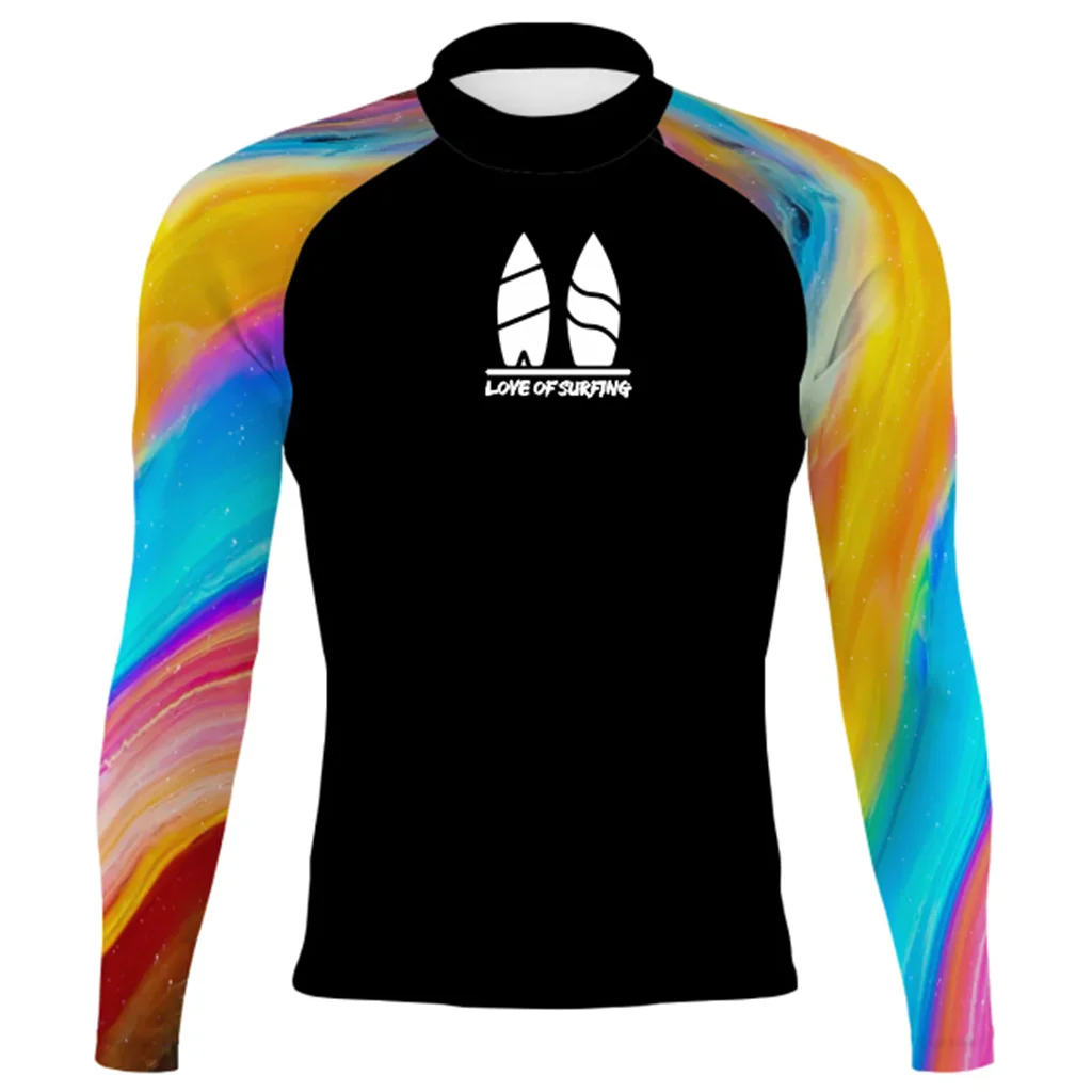 Rash Guard Men's Surfing Long Sleeve Shirts Swimwear SPF 50+ Uv Sun Protection Camisa Uv Prote&ccedil;&atilde;o Solar Manga Longa Beach Tops