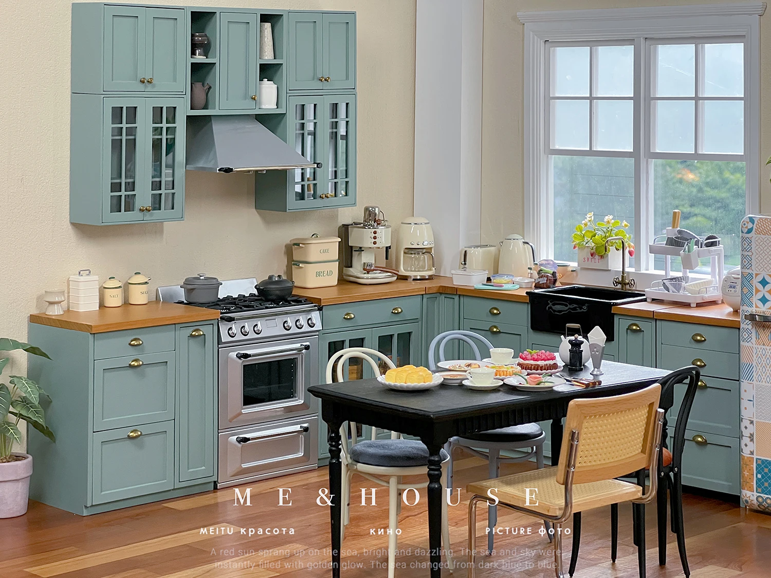 1/6 bjd ob11 miniature dollhouse furniture Mini model Kitchen cupboard set（Hanging cabinet is not included） 4