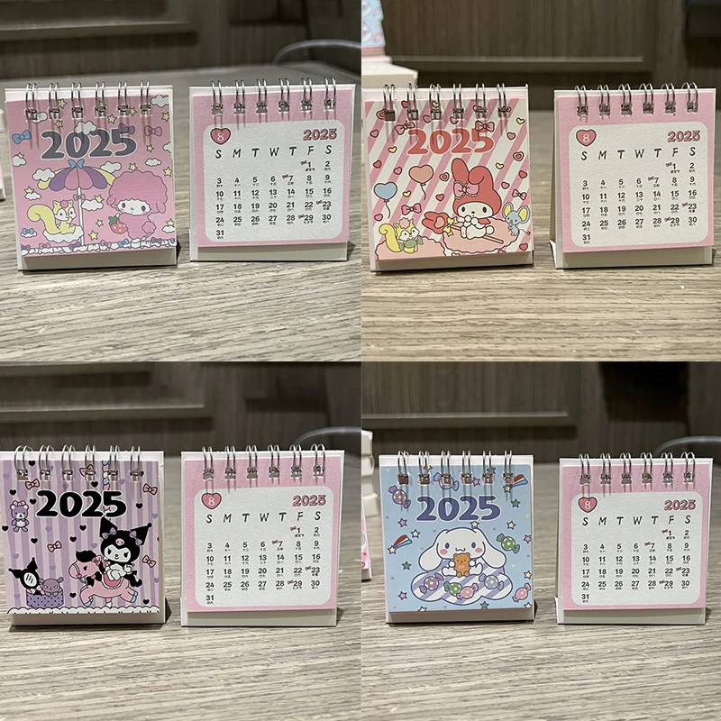Desk Calendar Sanrio Hello Kitty Calendars Standing Desktop Mini Office Monthly Table Calendars Stand Portable Up Calendar Office Decor