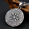 Punk Vintage Viking Compass Pendant Stainless Steel Nordic Runes Necklace For Men Women Amulet Jewelry Gifts Dropshipping 2