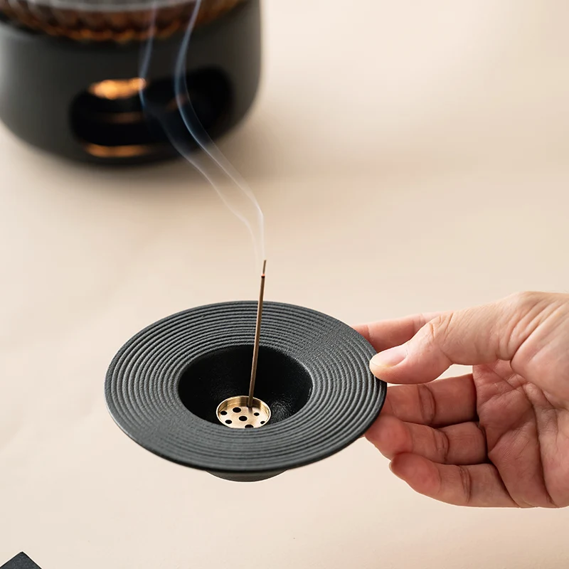 Tsffae Porta Bastoncini di incenso in Ceramica Giapponese con Fiori di ciliegio Porta bruciatore di incenso Catcher Unico Vassoio per aromi Decorazioni per la casa