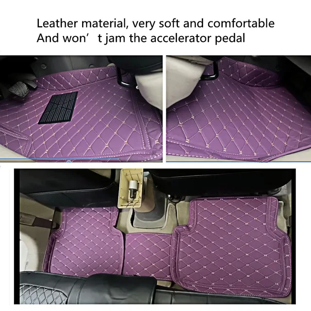 CARNEST Universal Car Foot Mats Non Slip 7D Leather Car Floor Mats