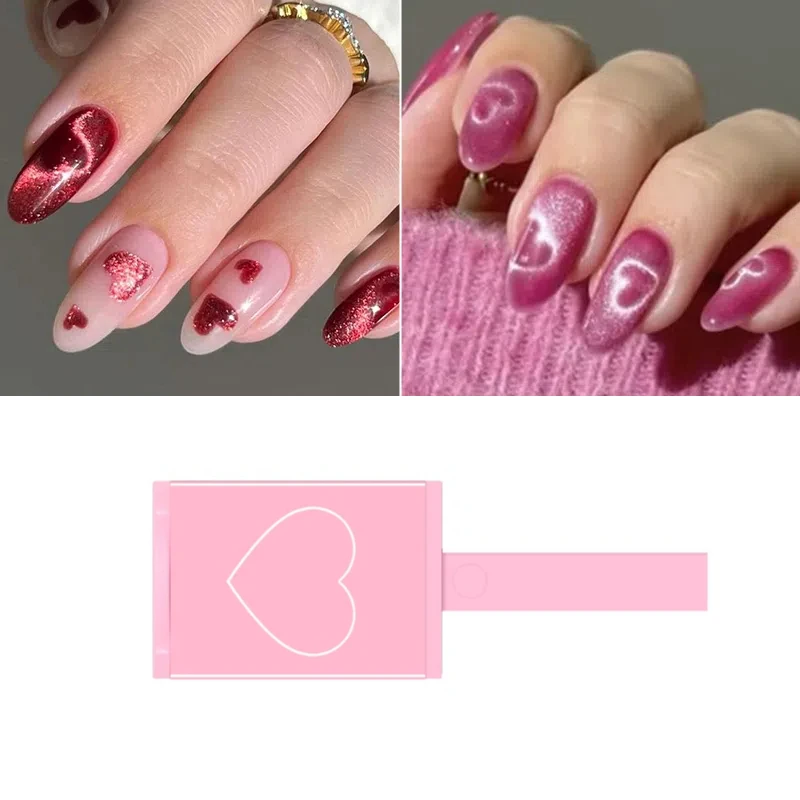 Nail Art Cat Eye 3D Heart Shaped Magnet Cat Eye Magnet Love Pattern Magic Suitable for DIY Gel Polishing Magnetic Tools