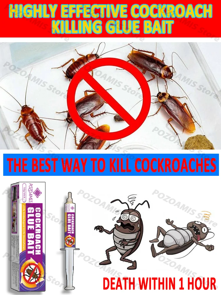 Pozoamis Cockroach Gel Bait Effective Pest Control Kill Cockroaches Long Lasting Formula Safe Indoor Home Application Non Toxic