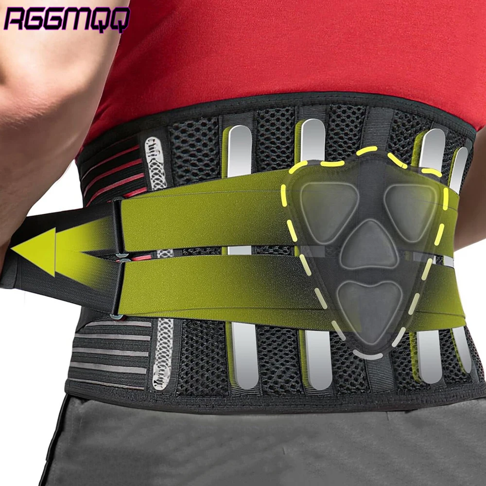 Back Brace Immediate Relief Back Pain Sciatica Breathable Mesh Design Lumbar Pad Adjustable Support Straps Work