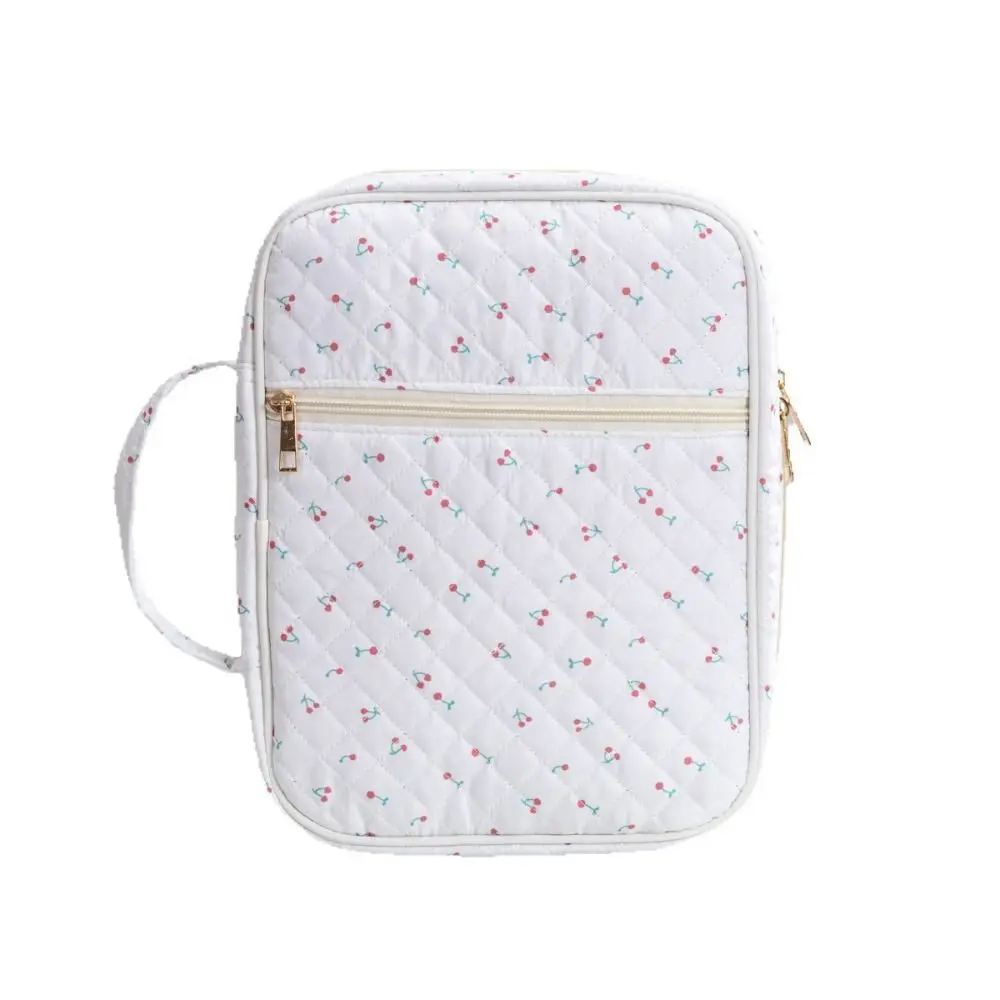Quilted Portable Book Sleeve with Zipper Dustproof Carrying Case