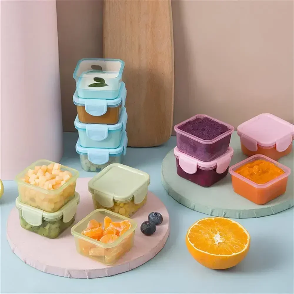 Mini Food Storage Containers Leakproof Lids Condiment Sauce